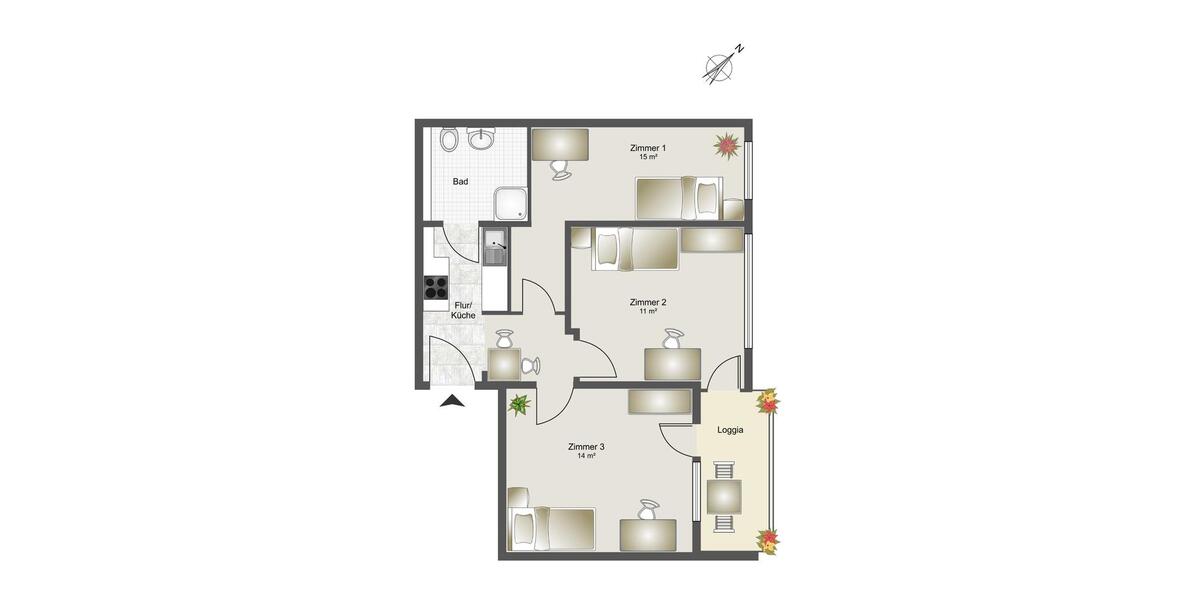 Wohnen auf Zeit München Thalkirchen-Obersendling-Forstenried-Fürstenried-S - 3 Zimmer, 13 m&sup2;, 875&euro; | Angebot:25882908