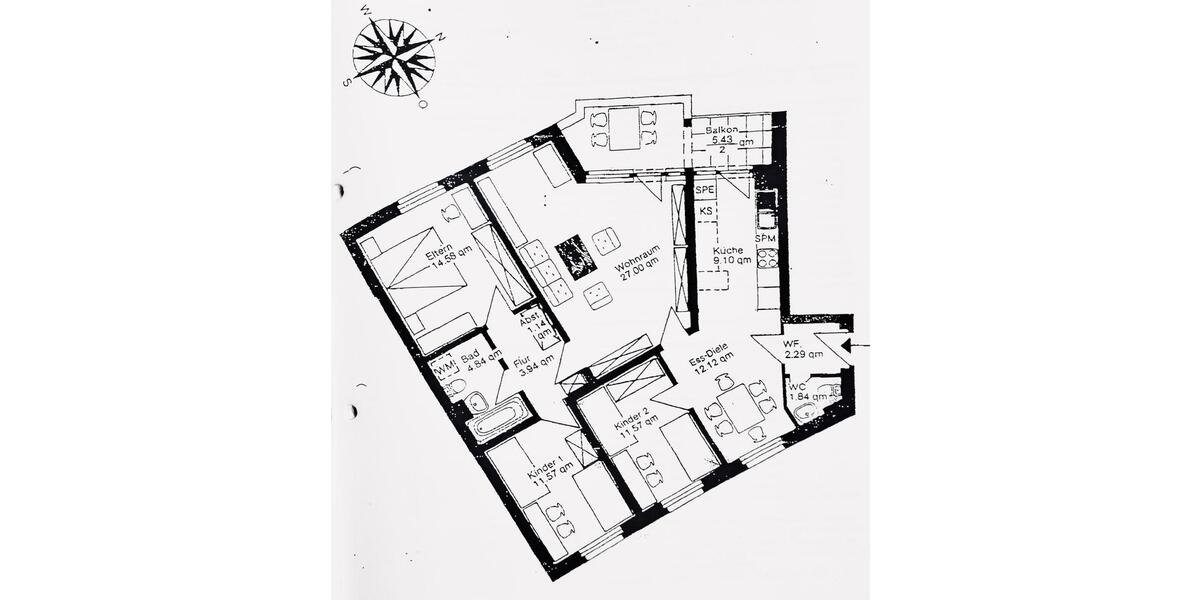 Etagenwohnung Gehrden - 4 Zimmer, 105 m&sup2;, 1.100&euro; | Angebot:25864143