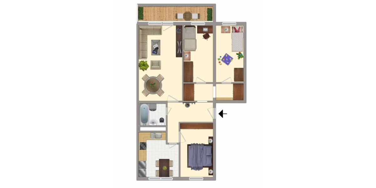 Etagenwohnung Görlitz Königshufen - 4 Zimmer, 83 m&sup2;, 490&euro; | Angebot:26751174
