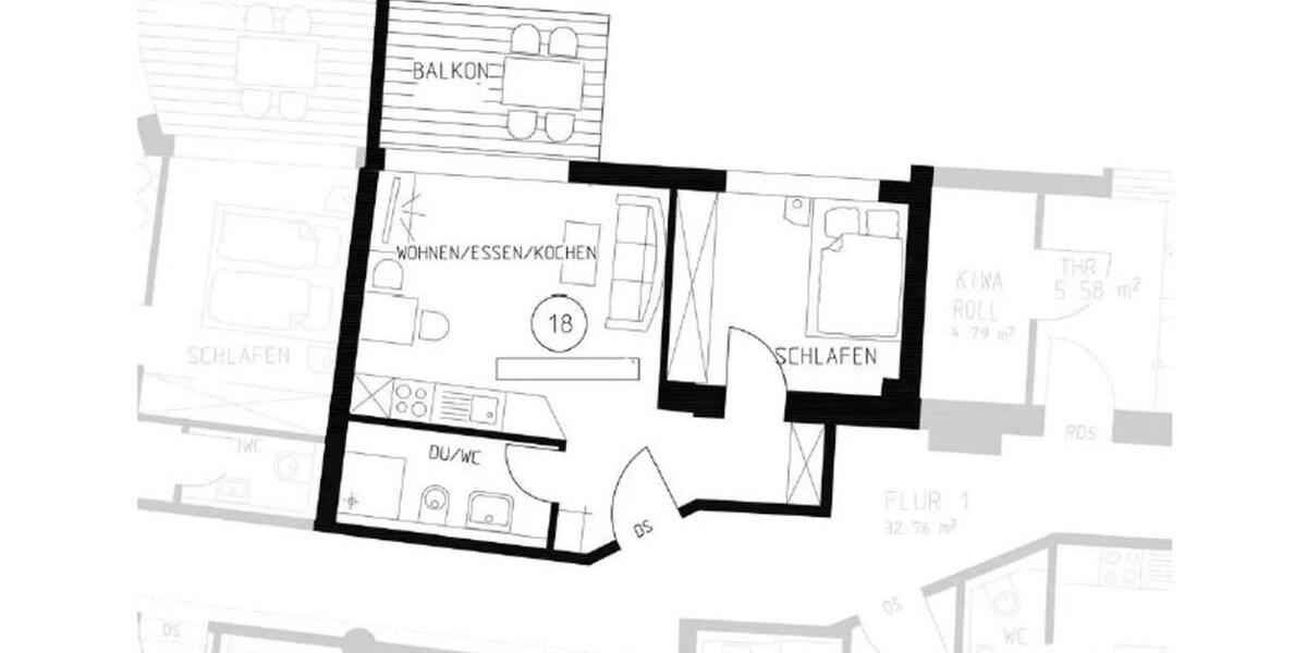Etagenwohnung Weingarten - 2 Zimmer, 39 m&sup2;, 512&euro; | Angebot:26083463