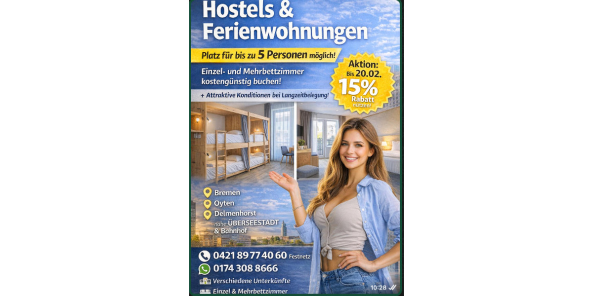 Wohnen auf Zeit Oyten - 5 Zimmer, 200 m&sup2;, 29&euro; | Angebot:25532391