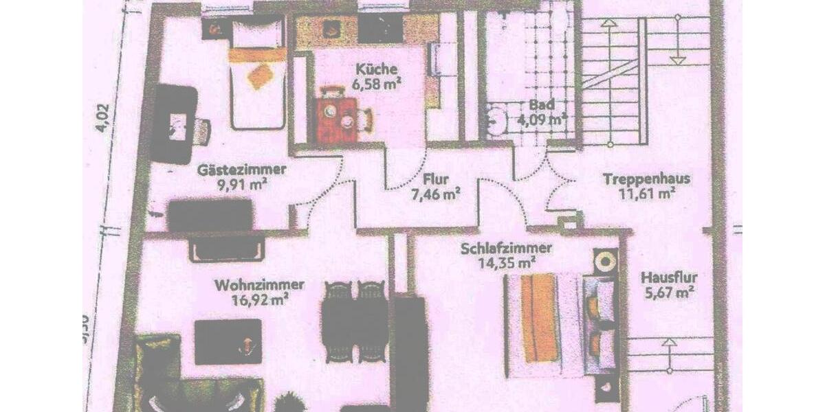 Etagenwohnung Weimar - 3 Zimmer, 61 m&sup2;, 550&euro; | Angebot:25232984