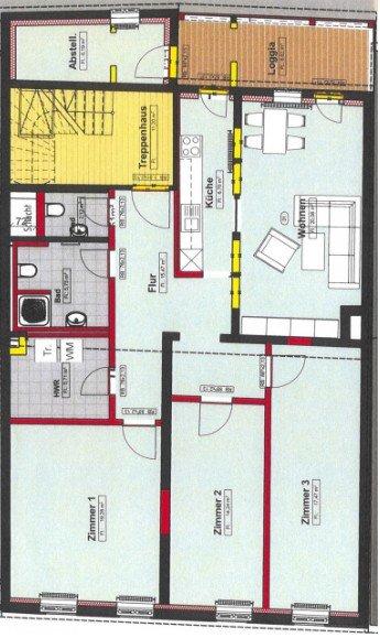 Etagenwohnung Mühlhausen (Thüringen) - 4 Zimmer, 114 m&sup2;, 984&euro; | Angebot:26084170