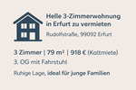 Etagenwohnung Erfurt Andreasvorstadt - 3 Zimmer, 80 m&sup2;, 918&euro; | Angebot:24850497