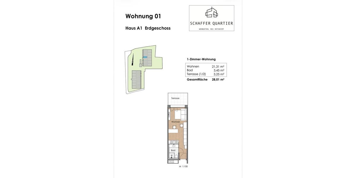 Erdgeschoßwohnung Pfarrkirchen - 1 Zimmer, 31 m&sup2;, 500&euro; | Angebot:26454242