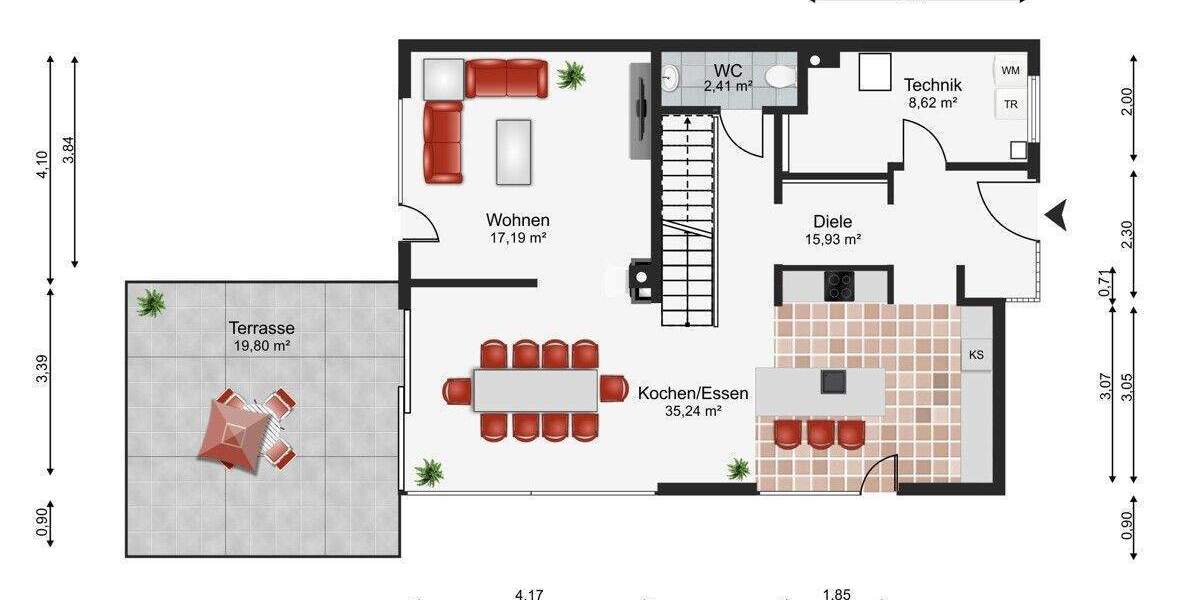 Doppelhaushälfte Wismar Wendorf - 5 Zimmer, 160 m&sup2;, 2.400&euro; | Angebot:24040572