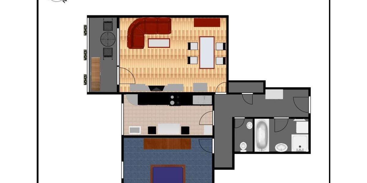 Zentrale 2-Zimmer-PANORAMA-Wohnung, Balkon, EBK, Garage zimmer