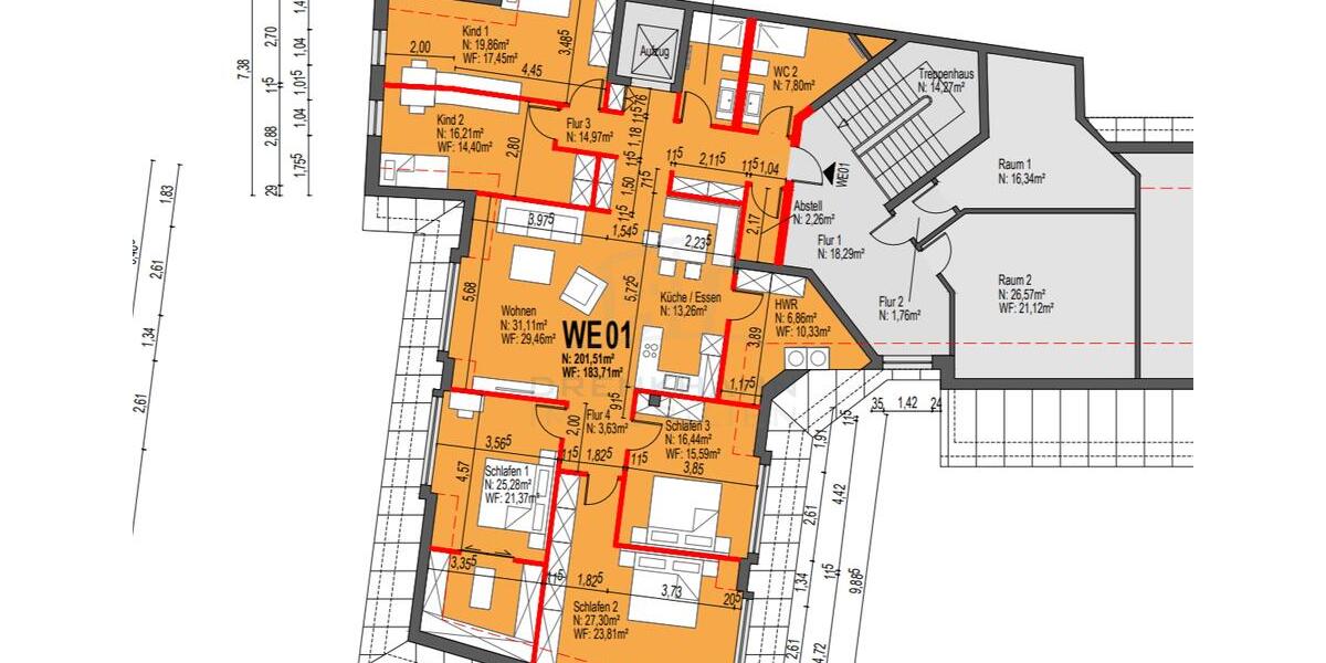 Dachgeschoßwohnung Hagenow - 6 Zimmer, 184 m&sup2;, 2.756&euro; | Angebot:25893885