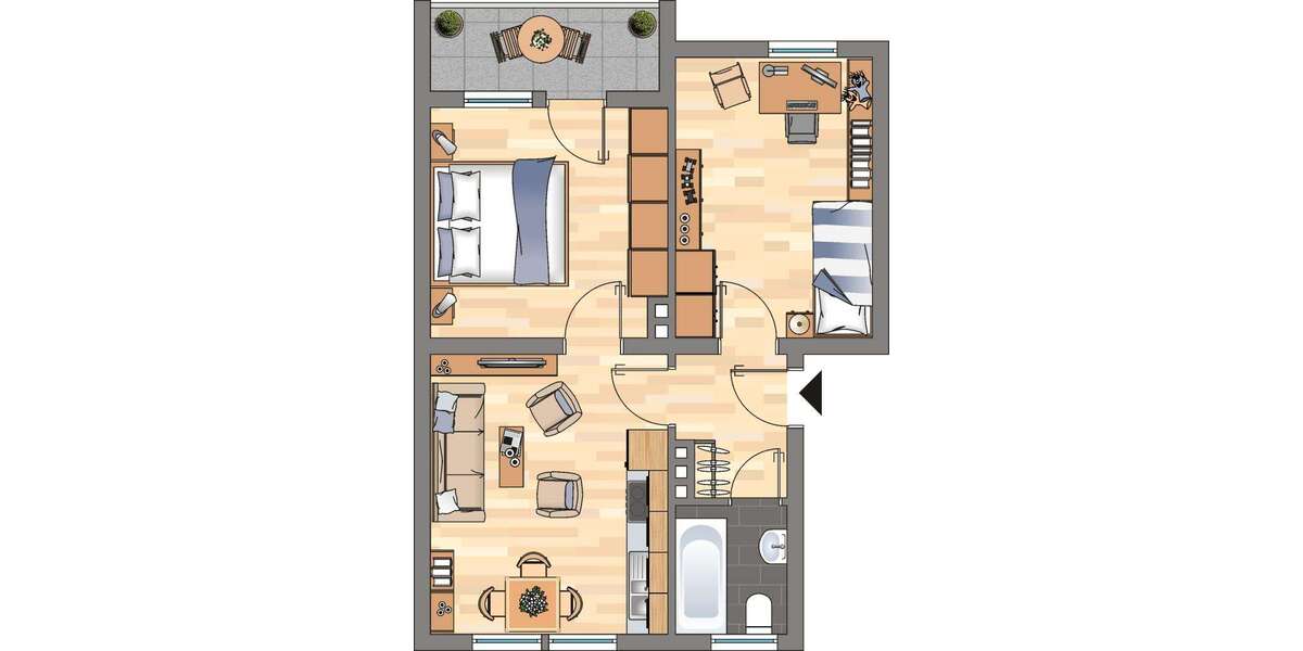 Etagenwohnung Weißenthurm - 2 Zimmer, 44 m&sup2;, 439&euro; | Angebot:26750212