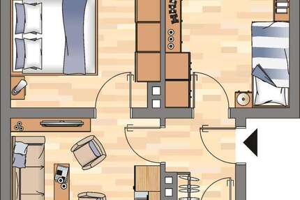 Wohnung Weißenthurm - 2 Zimmer, 44 m&sup2;, 439&euro; | Angebot:26750212