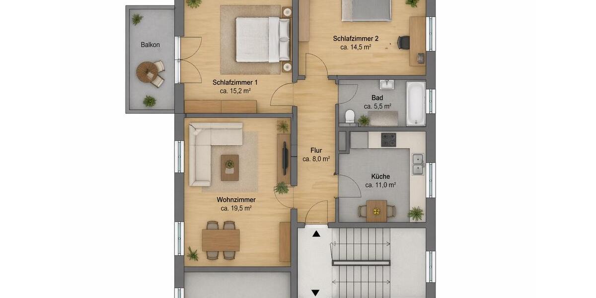 Terrassenwohnung Marl - 3 Zimmer, 86 m&sup2;, 739&euro; | Angebot:26250345