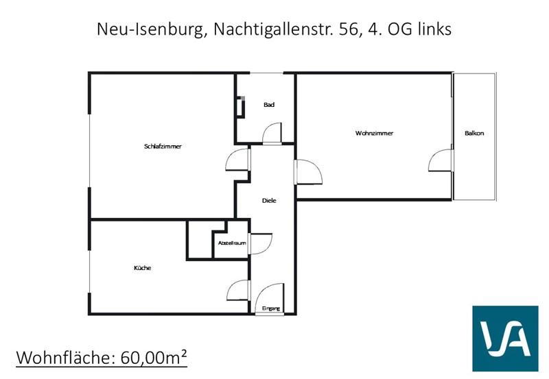 Etagenwohnung Neu-Isenburg Isenburg - 2 Zimmer, 60 m&sup2;, 774&euro; | Angebot:26650716