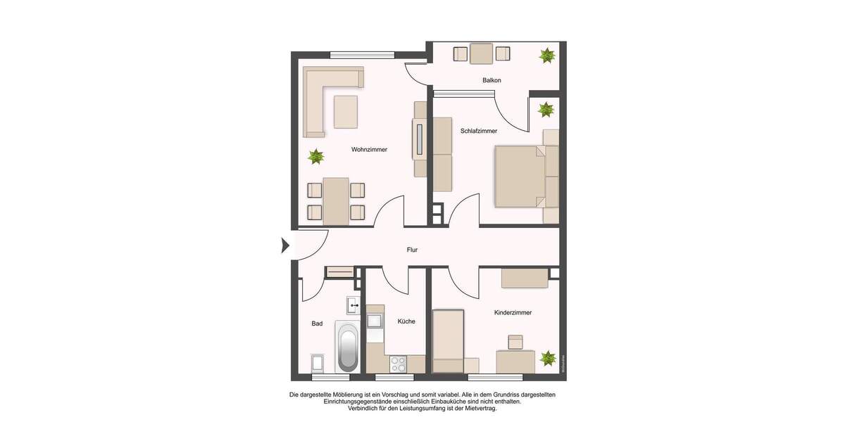 Etagenwohnung Heppenheim - 3 Zimmer, 61 m&sup2;, 768&euro; | Angebot:25695797