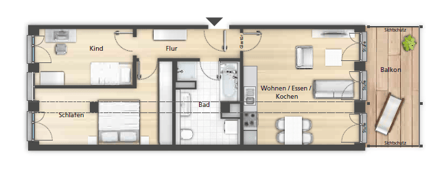 Etagenwohnung Herzogenaurach Welkenbach - 3 Zimmer, 85 m&sup2;, 999&euro; | Angebot:26834291