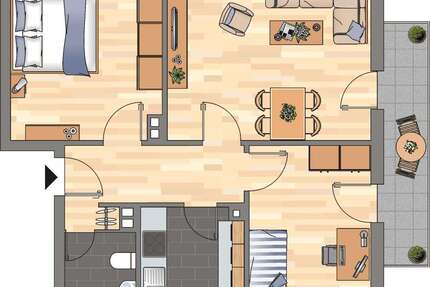 Wohnung zum Mieten in Weisenheim am Sand 699 € 62.11 m² 3 zimmer