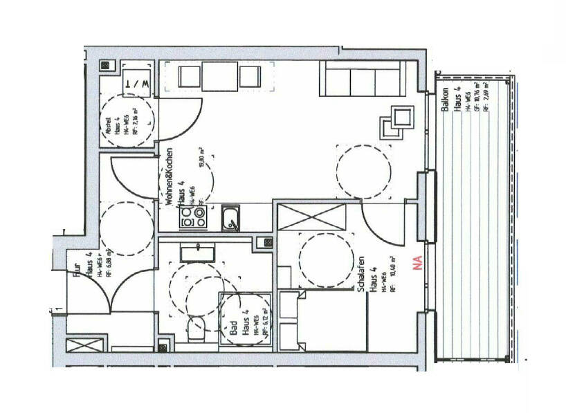 Etagenwohnung Emmerich am Rhein Borghees - 2 Zimmer, 50 m&sup2;, 580&euro; | Angebot:26139251