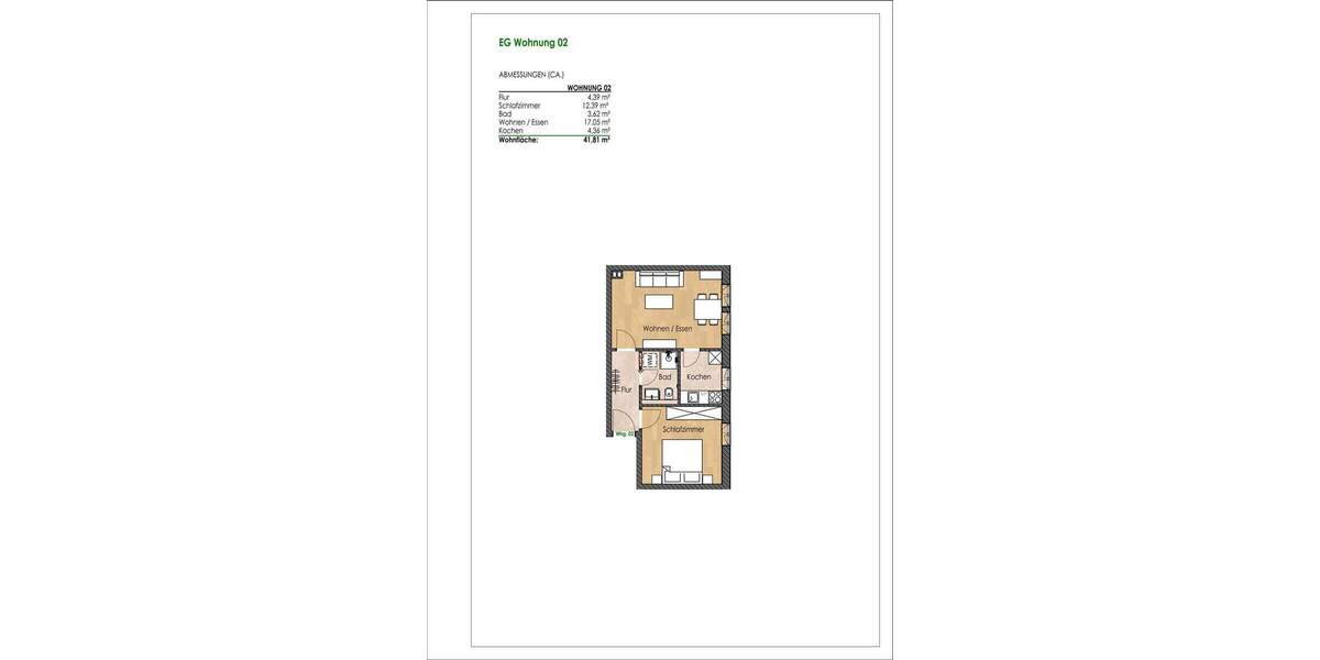 Etagenwohnung Regensburg Innenstadt - 2 Zimmer, 41 m&sup2;, 950&euro; | Angebot:26117511