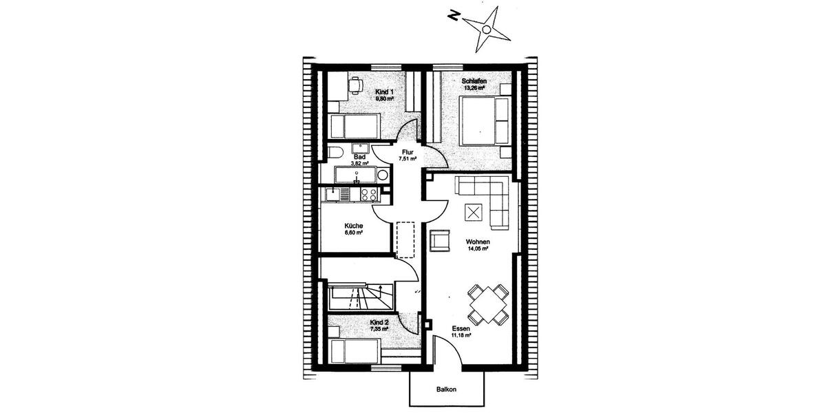 Etagenwohnung Marburg Biegenviertel - 4 Zimmer, 74 m&sup2;, 1.500&euro; | Angebot:24400638
