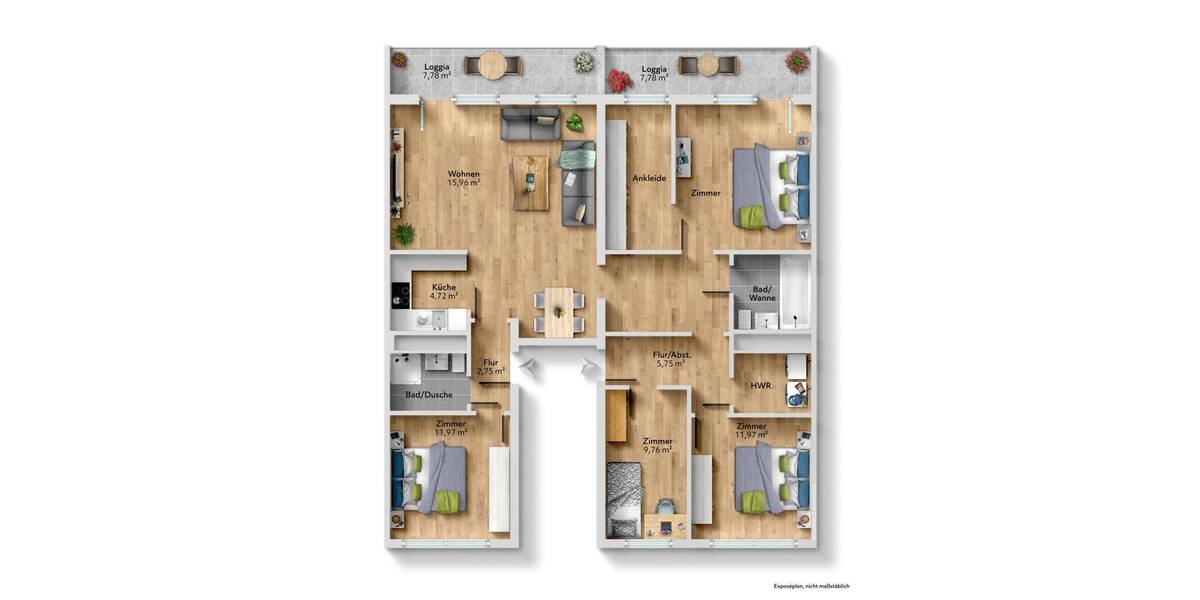 Etagenwohnung Chemnitz Helbersdorf - 5 Zimmer, 128 m&sup2;, 722&euro; | Angebot:26753525