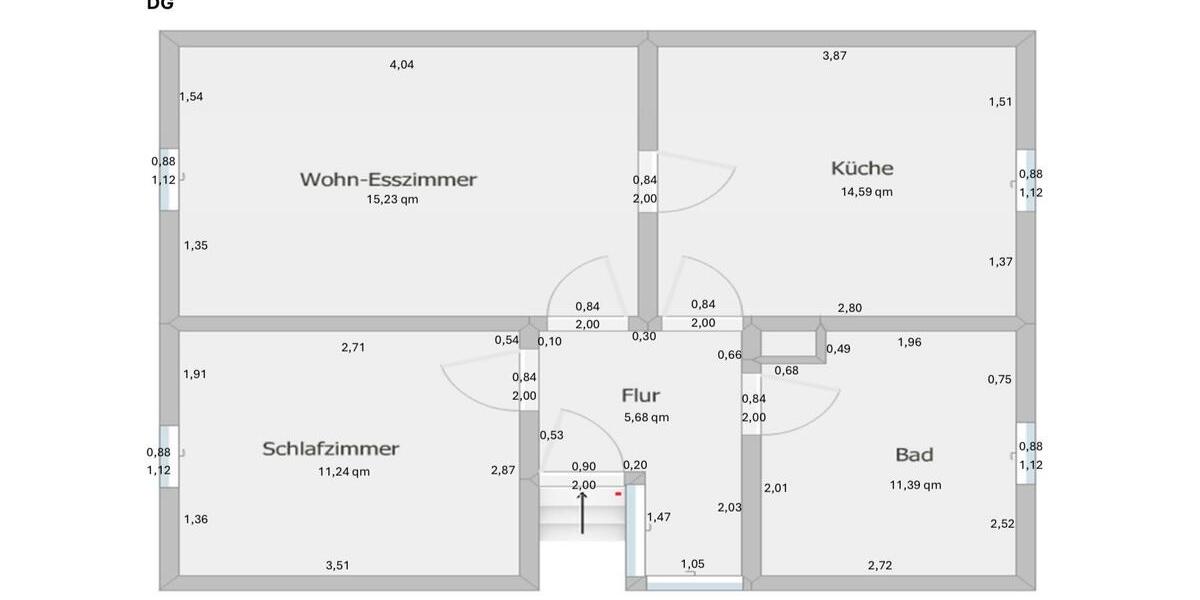Etagenwohnung Neunkirchen Heinitz - 2 Zimmer, 58 m&sup2;, 760&euro; | Angebot:24842827
