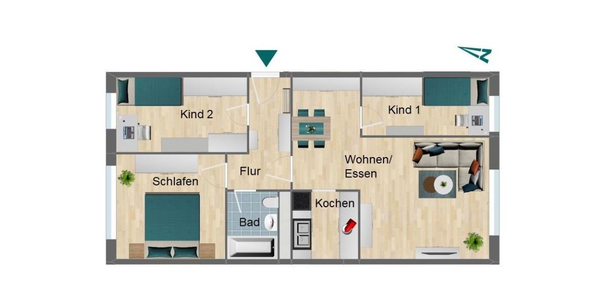 Etagenwohnung Pößneck - 4 Zimmer, 67 m&sup2;, 440&euro; | Angebot:24213758