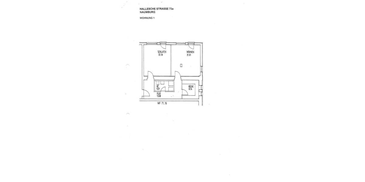 Etagenwohnung Naumburg (Saale) Naumburg - 2 Zimmer, 71 m&sup2;, 442&euro; | Angebot:26749905