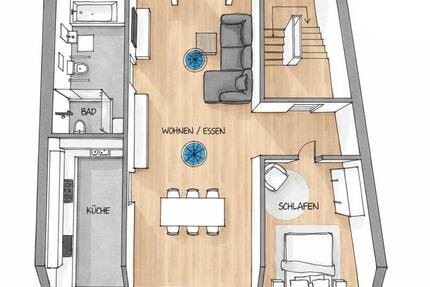Exklusive Dachgeschosswohnung mit Weitblick – kernsaniert 2 zimmer