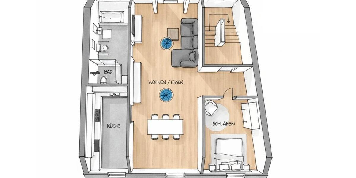 Exklusive Dachgeschosswohnung mit Weitblick – kernsaniert 2 zimmer