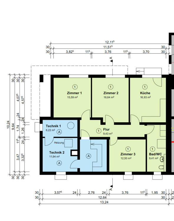 Neubau Wohnung , Untergeschoss Erdgeschoss