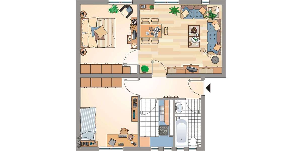 Etagenwohnung Recklinghausen Grullbad - 3.5 Zimmer, 59 m&sup2;, 260&euro; | Angebot:27235694