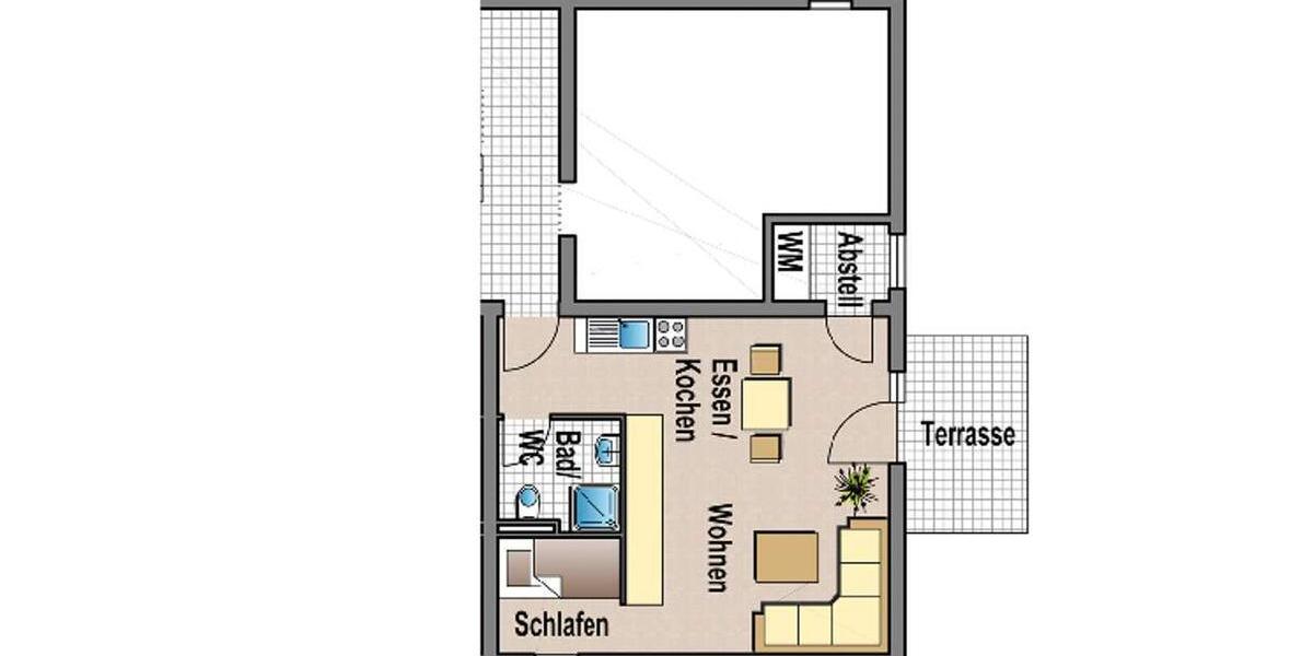 Etagenwohnung Colditz - 1 Zimmer, 42 m&sup2;, 215&euro; | Angebot:19444112