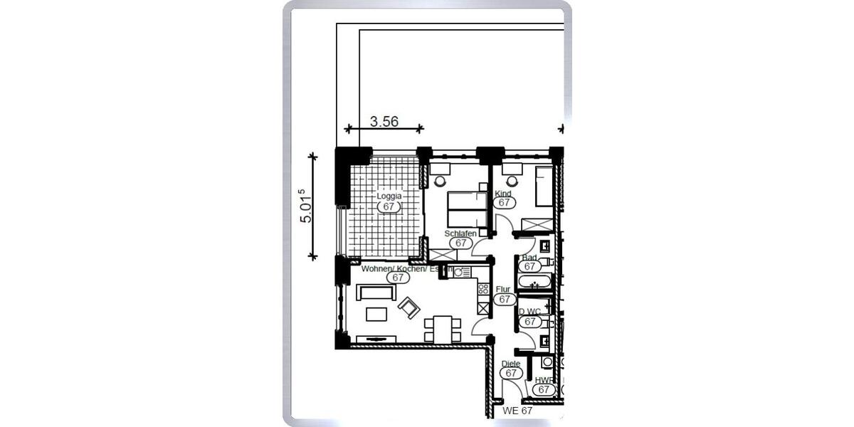 Etagenwohnung Mittweida - 3 Zimmer, 87 m&sup2;, 875&euro; | Angebot:26557571