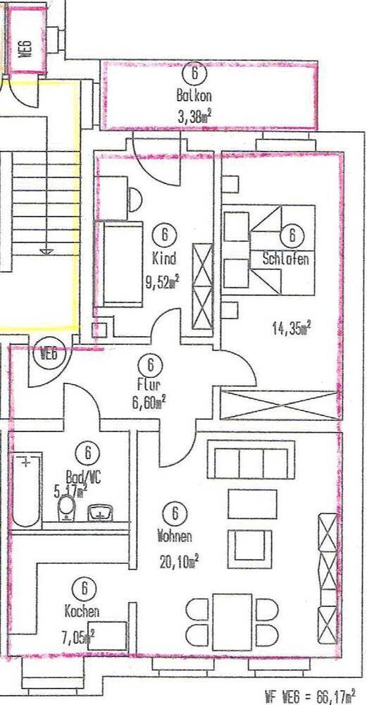 2 Zimmer plus ArbeitsZimmer - 2.OG mit Balkon - modernes BadeZimmer - zur Miete in Plauen