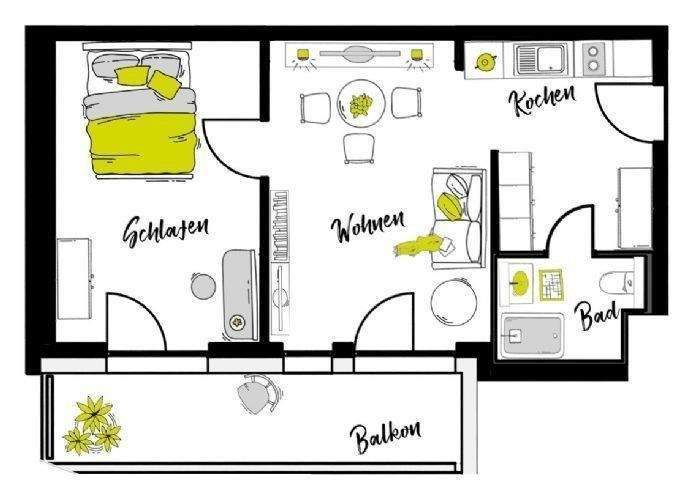Etagenwohnung Ingolstadt Josephviertel - 2 Zimmer, 45 m&sup2;, 929&euro; | Angebot:26730739