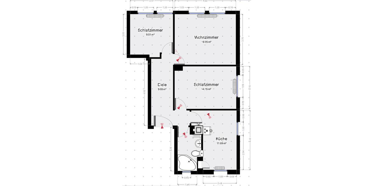 Erdgeschoßwohnung Heilbronn - 3 Zimmer, 73 m&sup2;, 865&euro; | Angebot:26693310