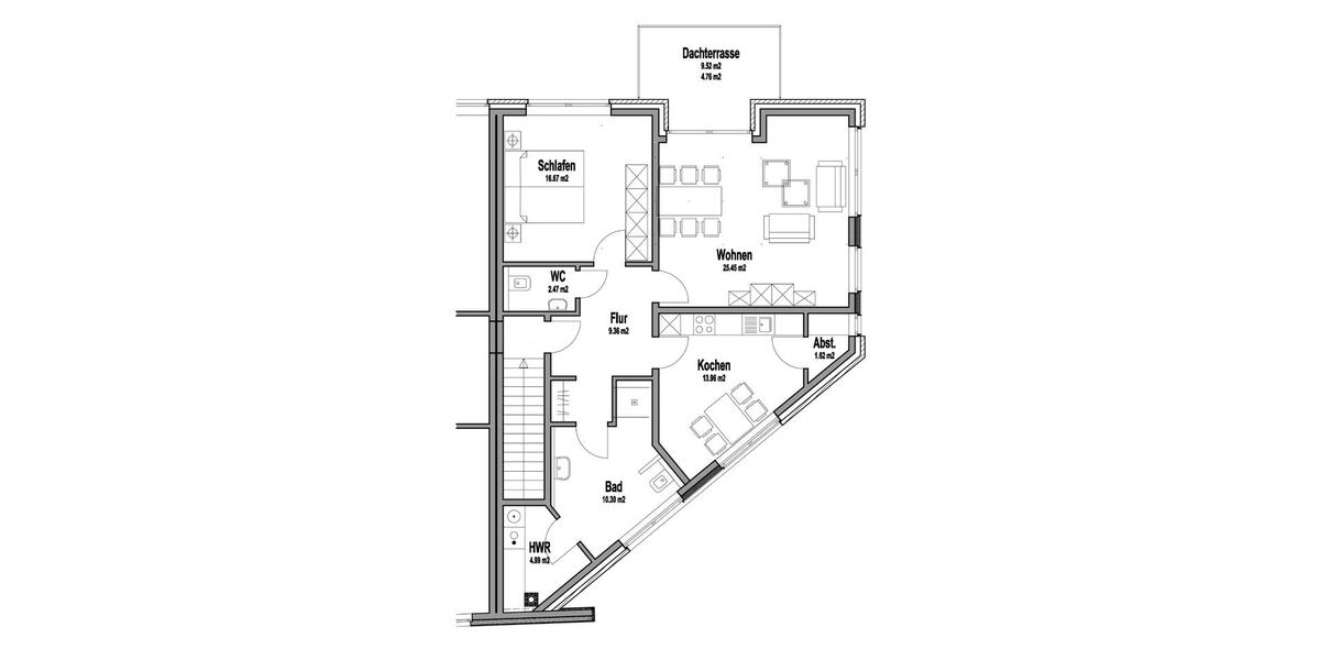 90 qm - Wohnung im 1. OG zum 1. Februar 2026 zu vermieten 2 zimmer