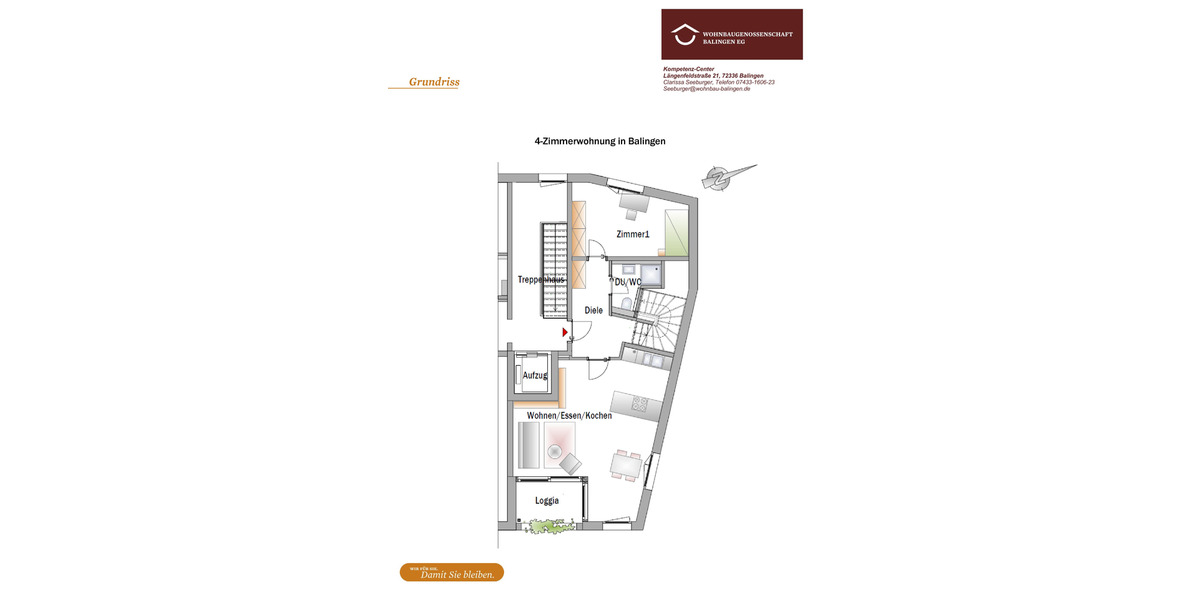 Maisonettenwohnung Balingen - 4 Zimmer, 109 m&sup2;, 1.300&euro; | Angebot:24912689