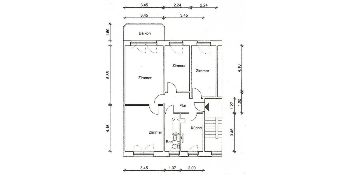 Etagenwohnung Aschersleben - 4 Zimmer, 72 m&sup2;, 353&euro; | Angebot:26425423