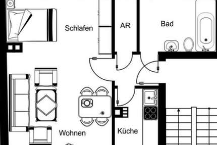 Wohnung Essen Stadtbezirk VI - 1 Zimmer, 36 m&sup2;, 390&euro; | Angebot:25125900