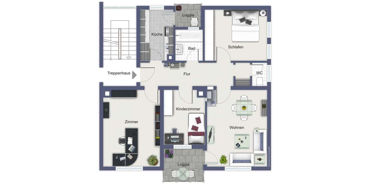 Wohnung zum Mieten in Stuttgart 1.200 € 90 m² 4 zimmer