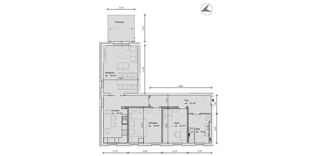 Etagenwohnung Berlin Marzahn - 3 Zimmer, 86 m&sup2;, 1.300&euro; | Angebot:26732014