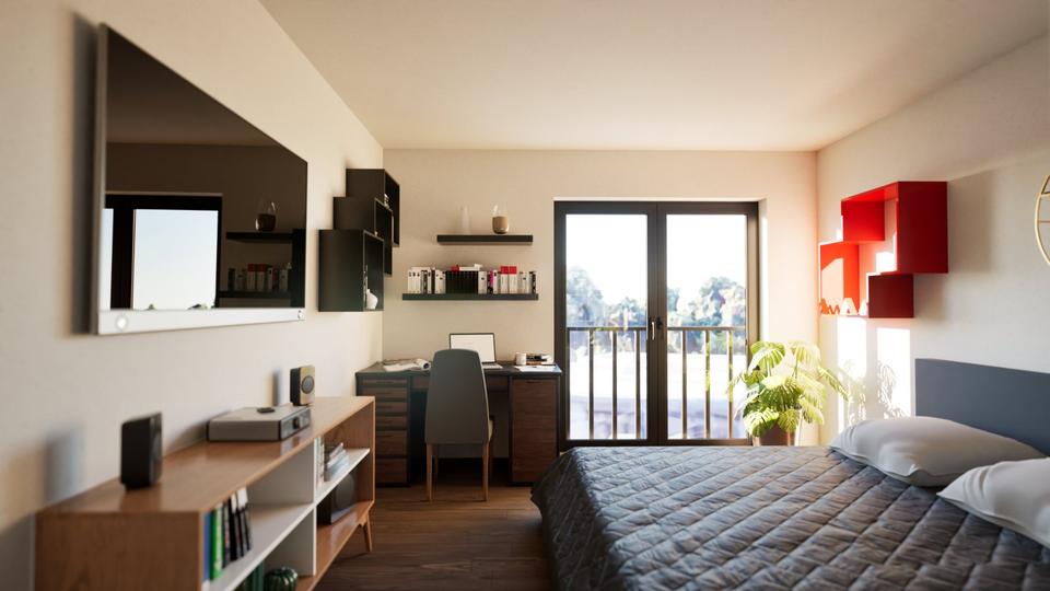 Etagenwohnung Saarbrücken West - 1 Zimmer, 22 m&sup2;, 400&euro; | Angebot:22090104