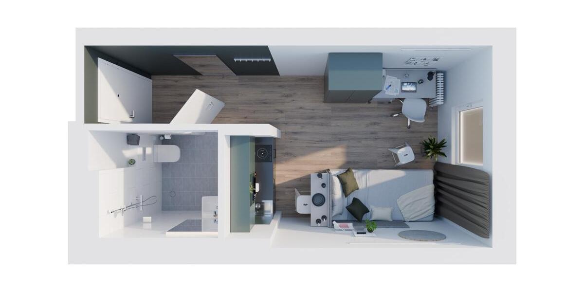 Etagenwohnung Ludwigshafen am Rhein Parkinsel - 1 Zimmer, 18 m&sup2;, 589&euro; | Angebot:24984515