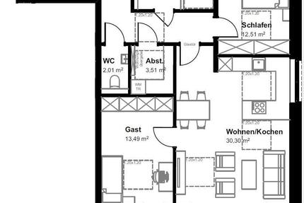 Wohnung Bad Bentheim - 3 Zimmer, 86 m&sup2;, 1.080&euro; | Angebot:26561465