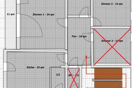 4 Zimmer incl. Küche und Bad zur befristeten Vermietung 2 zimmer