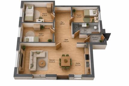 Wohnung Ahnatal - 4 Zimmer, 100 m&sup2;, 1.281&euro; | Angebot:26279466