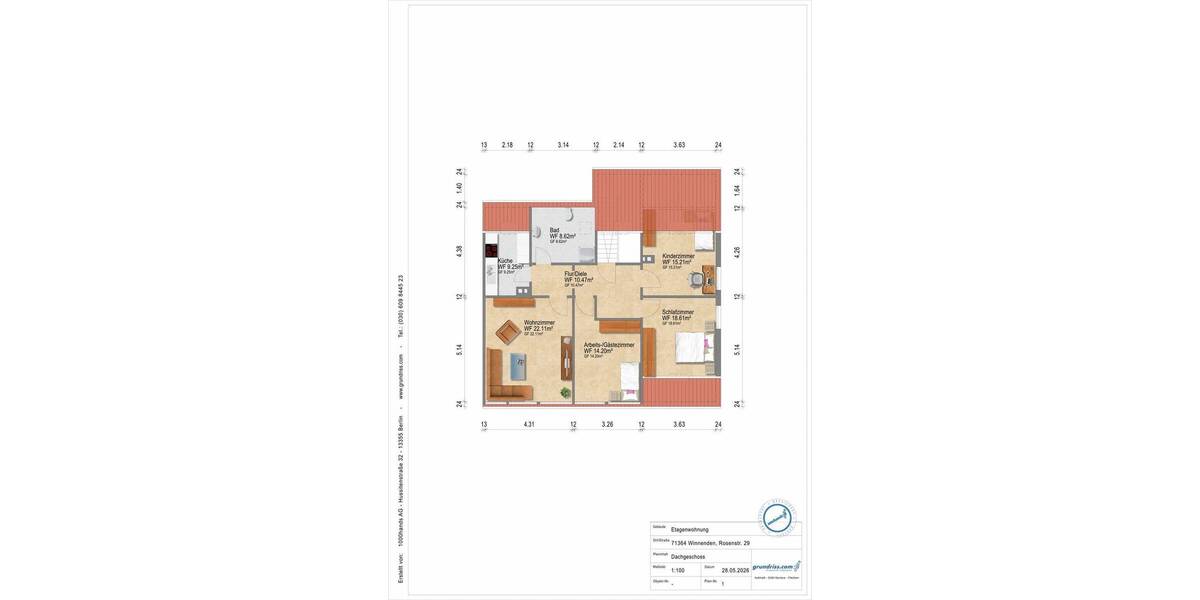 Etagenwohnung Winnenden - 4 Zimmer, 81 m&sup2;, 1.150&euro; | Angebot:26753429