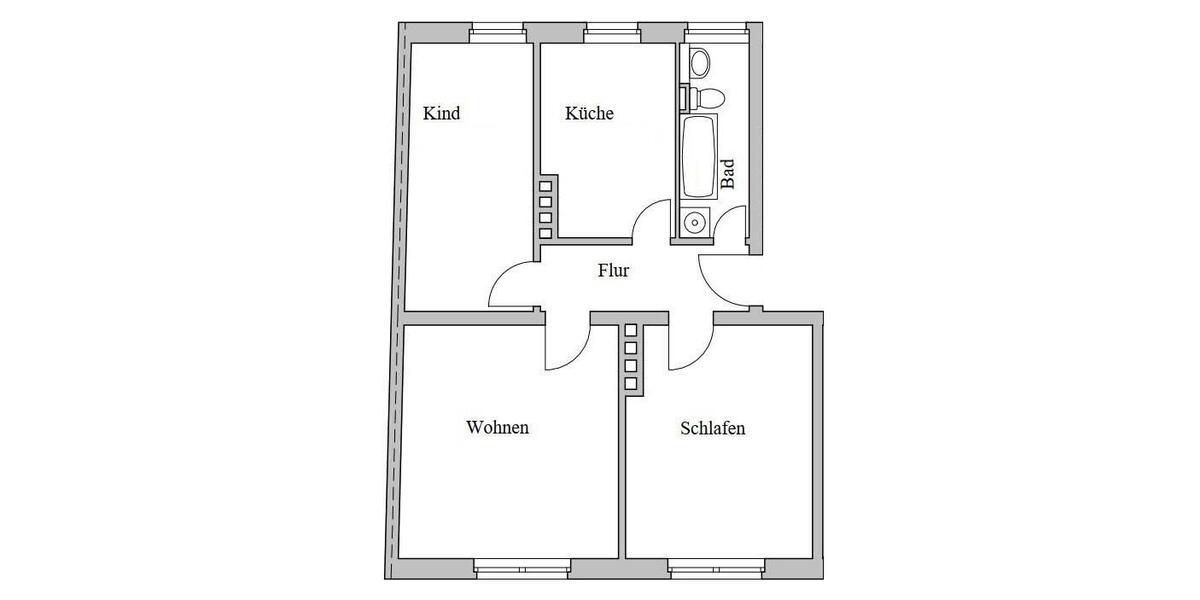 Etagenwohnung Naumburg (Saale) - 3 Zimmer, 73 m&sup2;, 510&euro; | Angebot:24523505