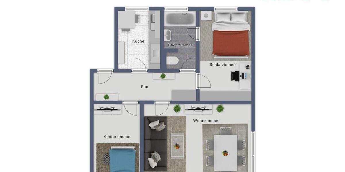 sanierte Familienwohnung mit Balkon 3 zimmer