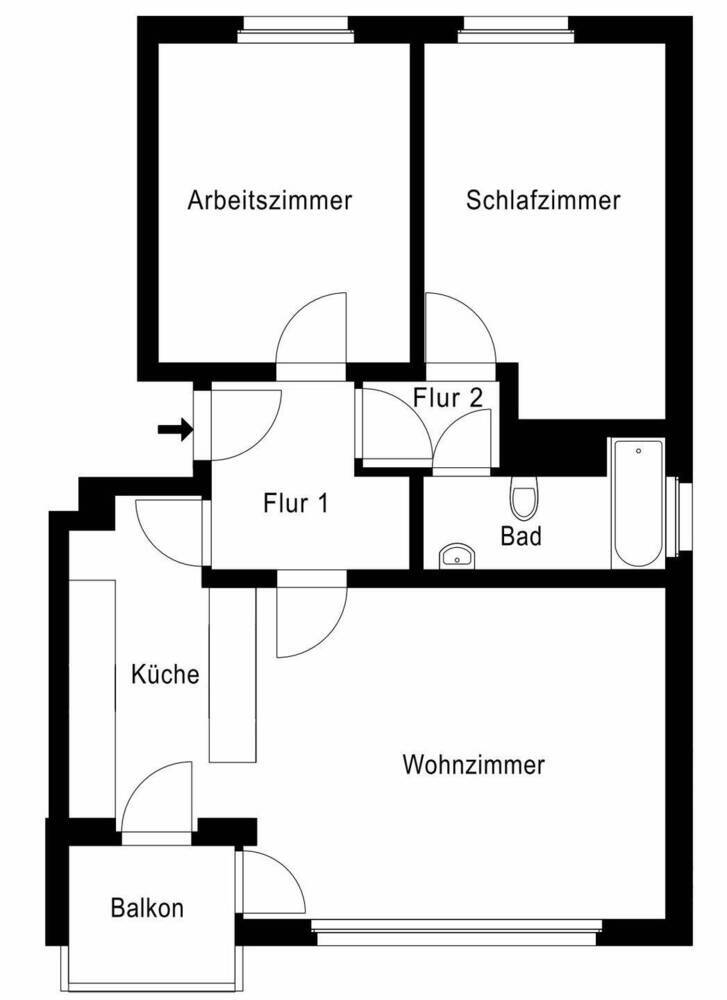 Frisch sanierte 3-Zi.-Whg. mit offener Küche in der Nähe vom Kupferteich